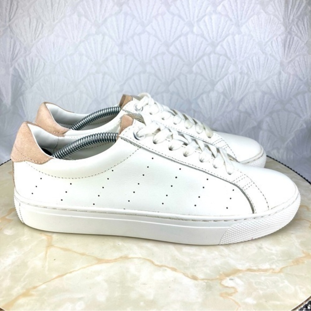 J. Crew White and Tan Sneakers